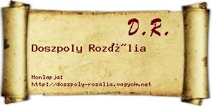 Doszpoly Rozália névjegykártya