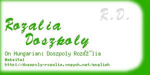 rozalia doszpoly business card